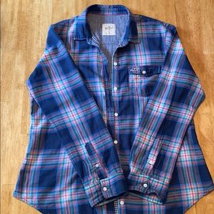 Hollister plaid button down shirt.